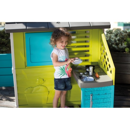 Vaikų žaidimų namelis su virtuvėle Smoby Pretty Playhouse + Summer Kitchen